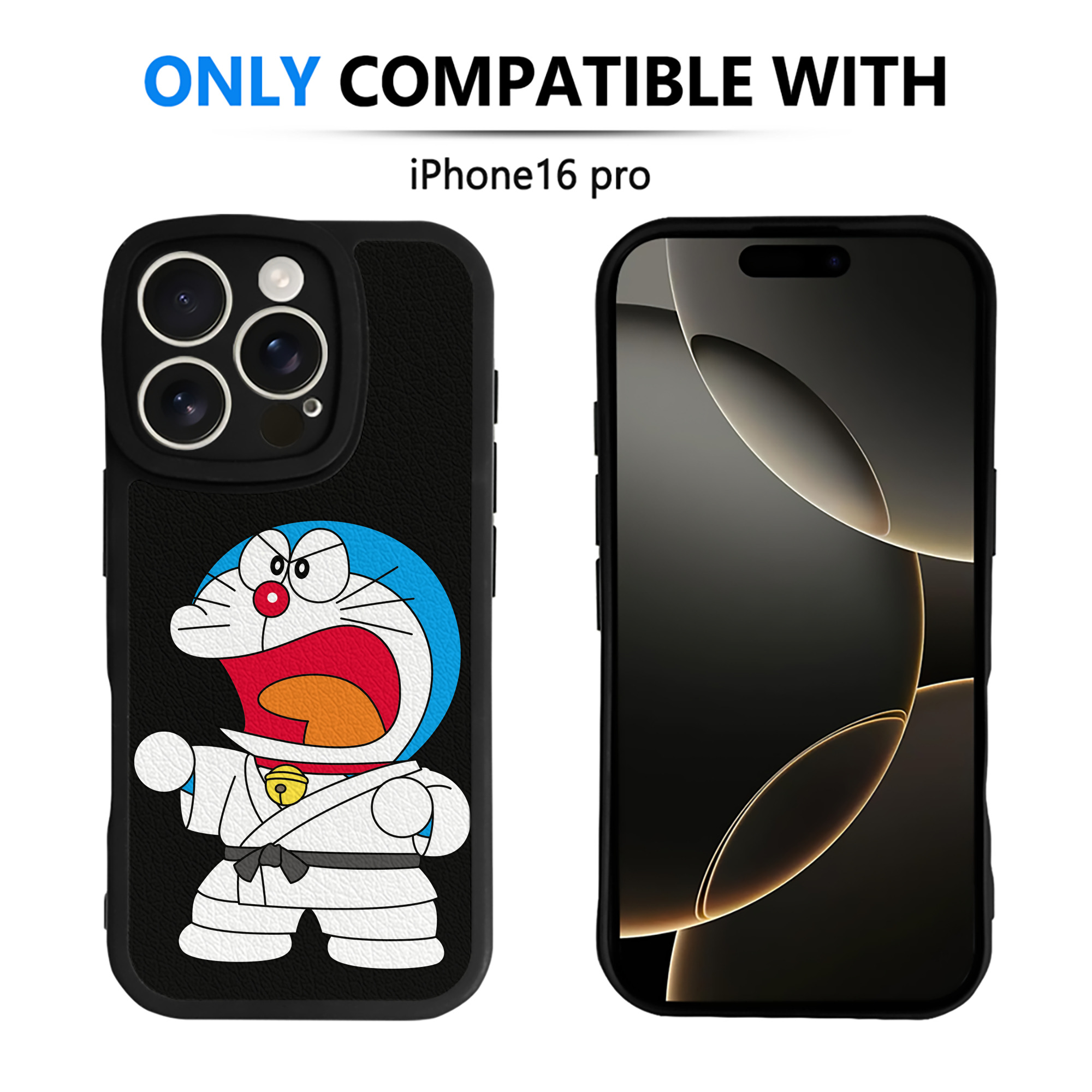 （画像用） ドラえもん Doraemon 【iPhone 16シリーズ対応】シリコンスマホケース（レザー調） 材質：シリコン